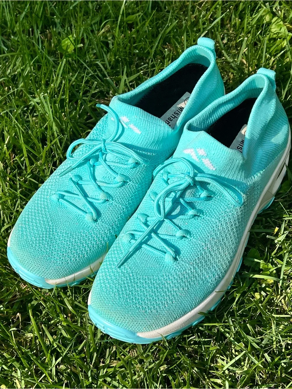 Mishansha Light Teal Aqua Running Athletic Sneakers Tennis Shoe Women 11 nurse